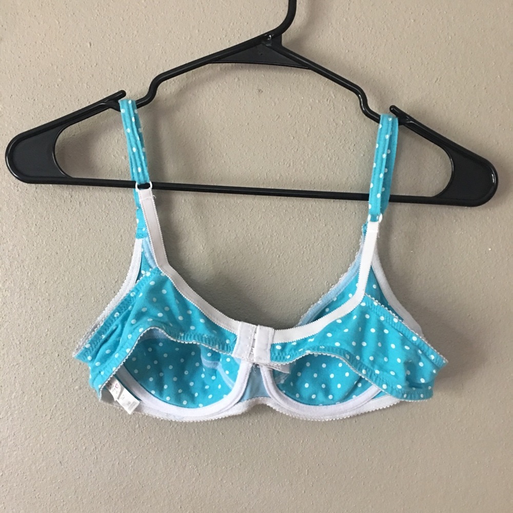 Vintage Victoria’s Secret Blue Polka Dot Bra - Picture 5 of 6